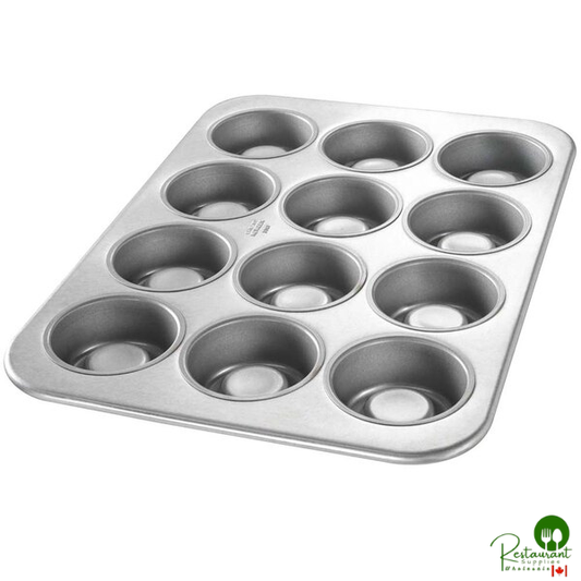 Chicago Metallic 43385 12 Cup 6 oz. Glazed Aluminized Steel MaryAnn / Strawberry Shortcake Specialty Pan - 12 7/8" x 17 7/8"