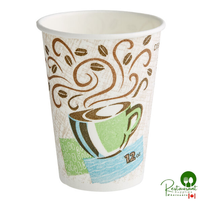 Dixie PerfecTouch 12 oz. Individually Wrapped Insulated Paper Hot Cup - 1,000/Case