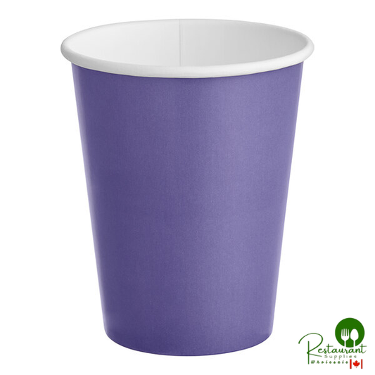 Creative Converting 56115B 9 oz. Purple Poly Paper Hot / Cold Cup - 240/Case