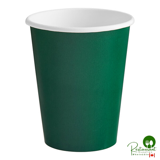 Creative Converting 563124B 9 oz. Hunter Green Poly Paper Hot / Cold Cup - 240/Case