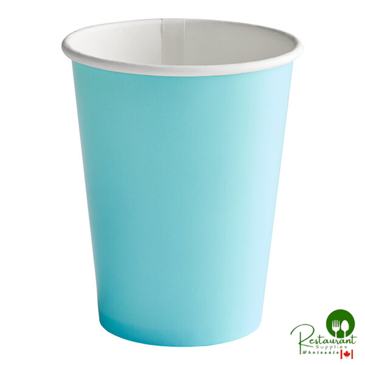 Creative Converting 56157B 9 oz. Pastel Blue Poly Paper Hot / Cold Cup - 240/Case