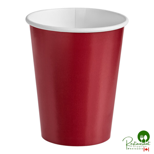 Creative Converting 563122B 9 oz. Burgundy Poly Paper Hot / Cold Cup - 240/Case