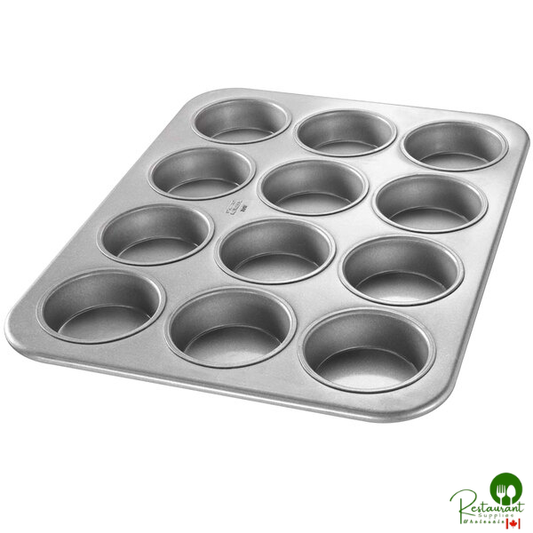 Chicago Metallic 43515 12 Cup 6.2 oz. Glazed Aluminized Steel Jumbo Muffin Pan - 13 1/2" x 17 7/8"