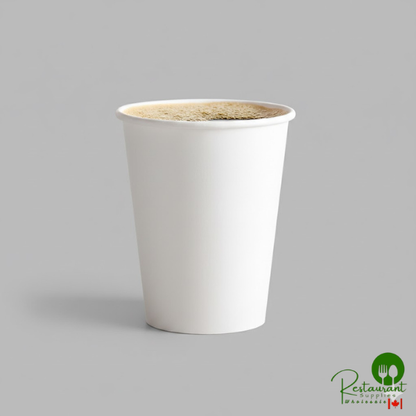 12 oz. White Poly Paper Hot Cup By Prime - 1,000/Case