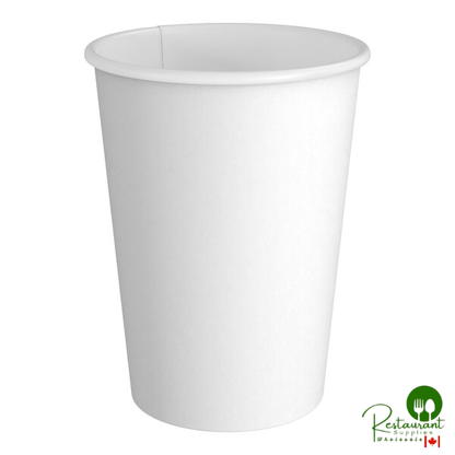 12 oz. White Poly Paper Hot Cup By Prime - 1,000/Case