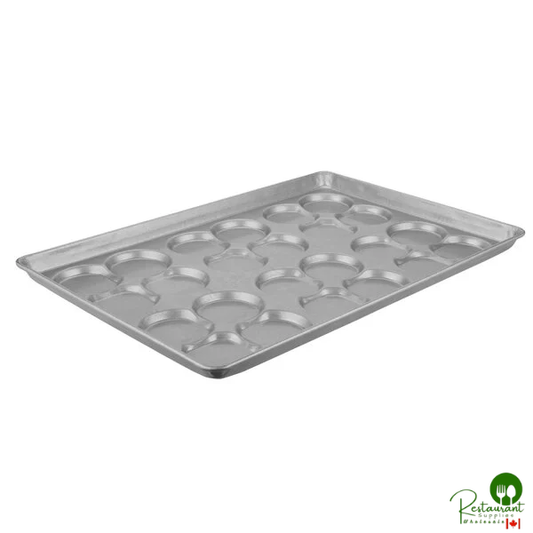 Chicago Metallic 42445 Glazed Aluminized Steel 24 Mold 2.82 oz. Clustered ePAN Hamburger Bun / Muffin Top / Cookie Pan - 17 11/16" x 25 11/16"