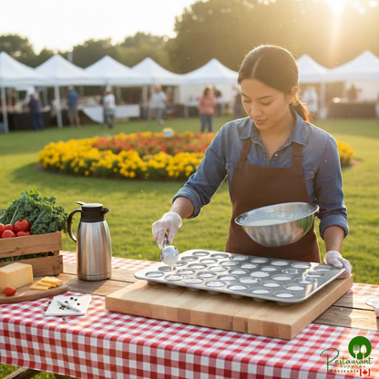 Chicago Metallic 42445 Glazed Aluminized Steel 24 Mold 2.82 oz. Clustered ePAN Hamburger Bun / Muffin Top / Cookie Pan - 17 11/16" x 25 11/16"