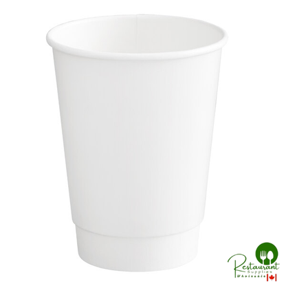 12 oz. White Smooth Double Wall Paper Hot Cup By Prime - 500/Case