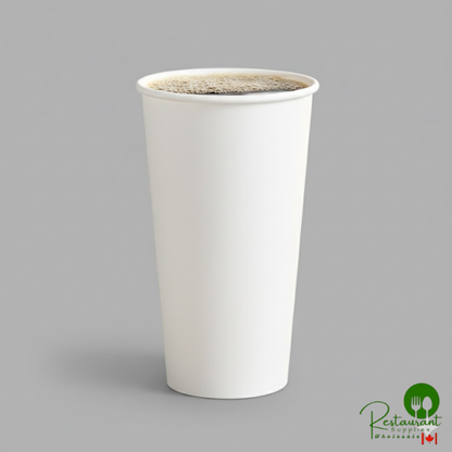 20 oz. White Poly Paper Hot Cup By Prime - 600/Case