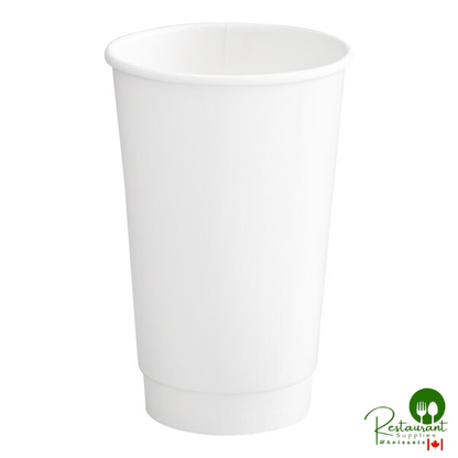 16 oz. White Smooth Double Wall Paper Hot Cup By Prime - 500/Case