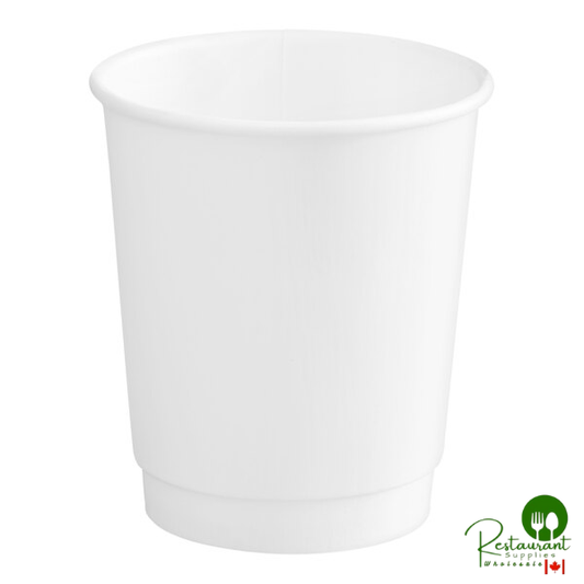 8 oz. Tall White Smooth Double Wall Paper Hot Cup By Prime - 500/Case