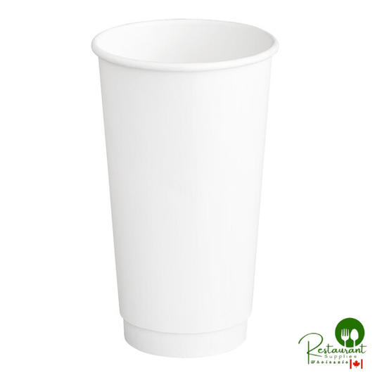 20 oz. White Smooth Double Wall Paper Hot Cup By Prime - 500/Case