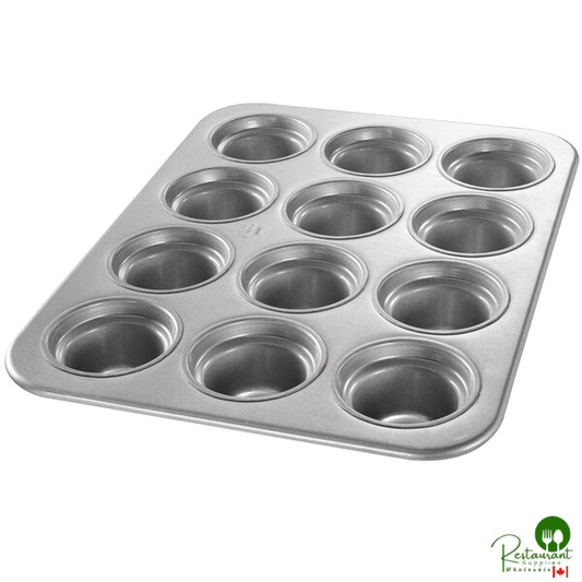 Chicago Metallic 43555 12 Cup 7.3 oz. Glazed Aluminized Steel Jumbo Crown Muffin Pan - 13 1/2" x 17 7/8"