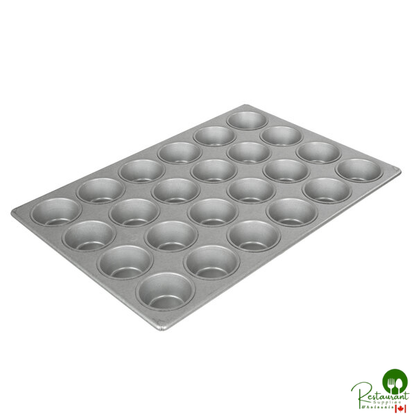 Chicago Metallic 45525 24 Cup 3.8 oz. Glazed Aluminized Steel Muffin / Cupcake Pan - 14 1/16" x 20 11/16"