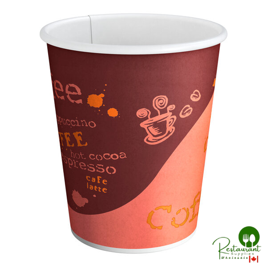 10 oz. Coffee Print Poly Paper Hot Cup By Prime - 1,000/Case