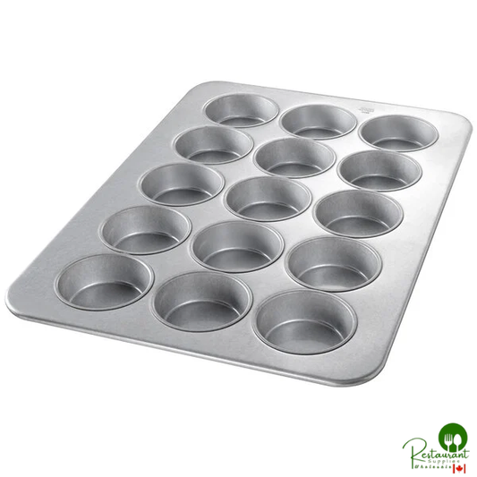 Chicago Metallic 45305 15 Cup 10.5 oz. Glazed Aluminized Steel Mini Cake / Jumbo Muffin Pan - 17 7/8" x 25 7/8"