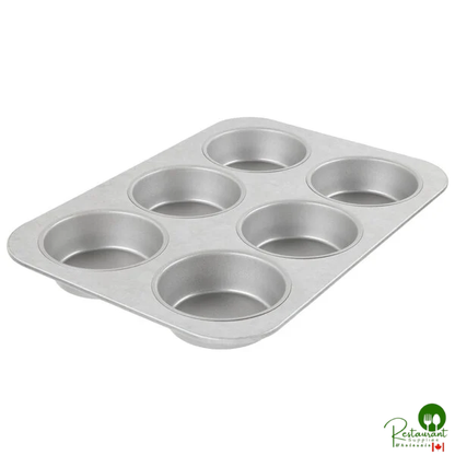 Chicago Metallic 44305 6 Cup 10.5 oz. Glazed Aluminized Steel Mini Cake / Jumbo Muffin Pan - 11 1/8" x 15 3/4"