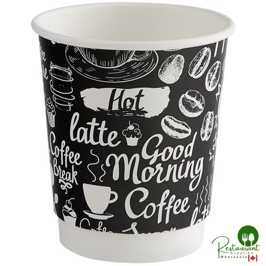 8 oz. Tall Coffee Break Print Smooth Double Wall Paper Hot Cup By Prime - 500/Case