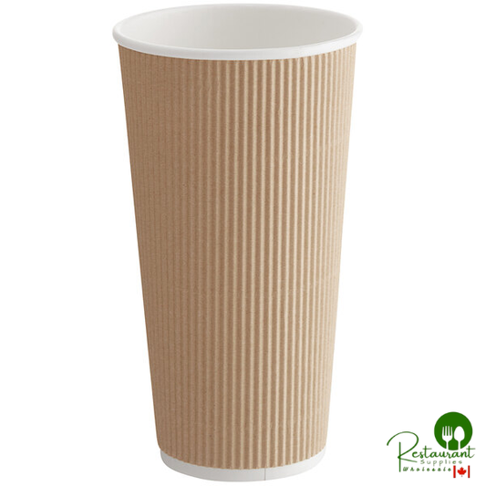 20 oz. Double Wall Ripple Kraft Paper Hot Cup By Prime - 500/Case