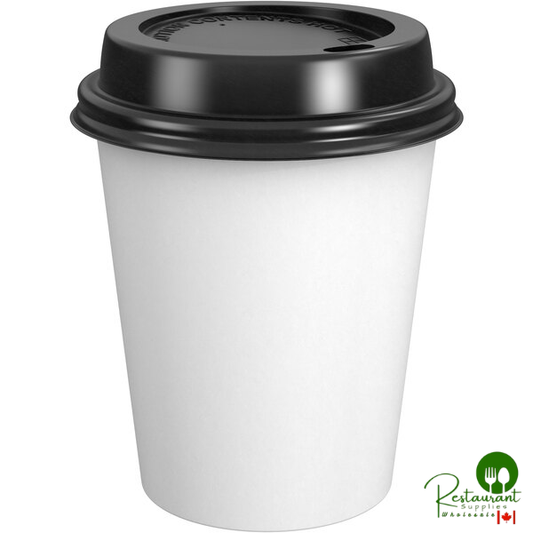 10 oz. White Poly Paper Hot Cup and Lid By Prime - 100/Pack