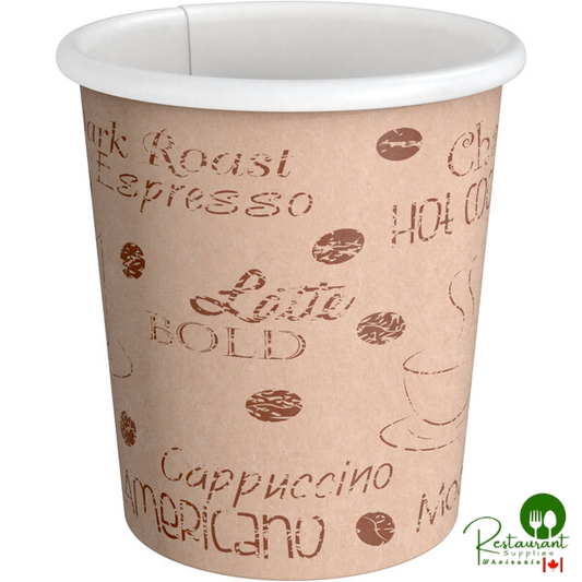 4 oz. Café Print Poly Paper Hot Cup By Prime - 1,000/Case
