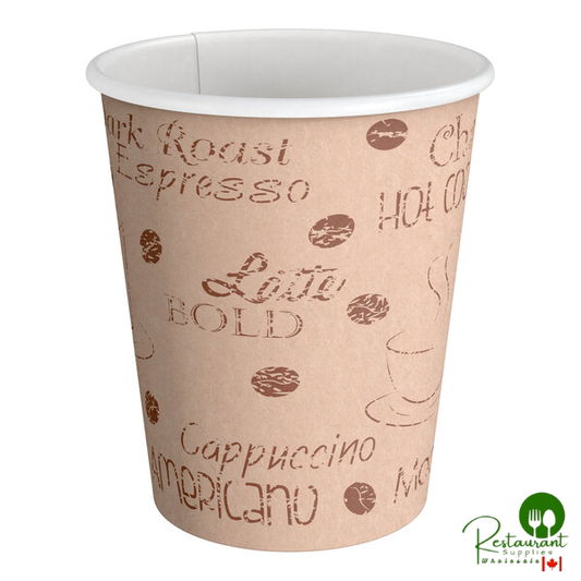 10 oz. Cafe Print Poly Paper Hot Cup By Prime - 1,000/Case