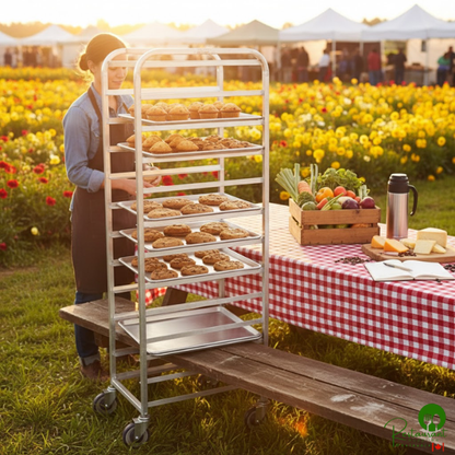 Winholt AL-1212 End Load Aluminum Platter Cart - Twelve 12" Trays