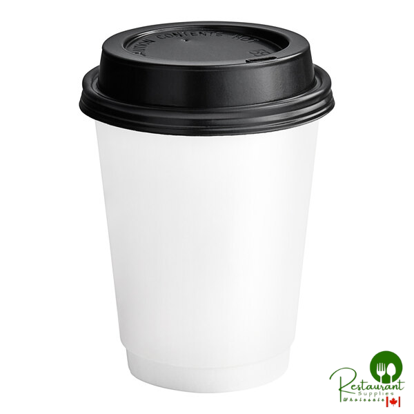 12 oz. White Smooth Double Wall Paper Hot Cup and Lid By Prime - 100/P ...