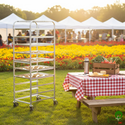 Winholt AL-1810B End Load Aluminum Platter Cart - Ten 18" Trays