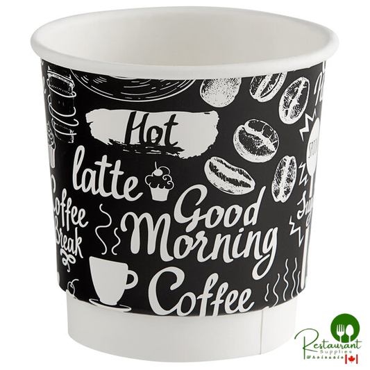 4 oz. Coffee Break Print Smooth Double Wall Paper Hot Cup By Prime - 500/Case