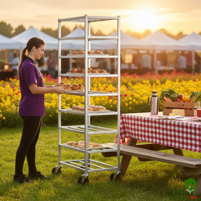 8 Shelf Side Load Platter Rack for 12" Trays - Unassembled