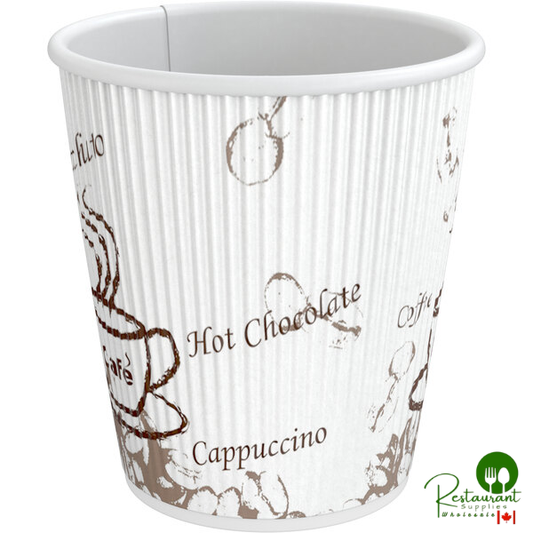 10 oz. Double Wall Bean Print Paper Hot Cup By Prime - 500/Case