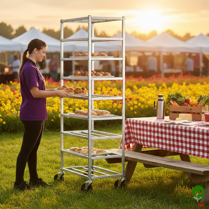 10 Shelf End Load Platter Rack for 18" Trays - Unassembled