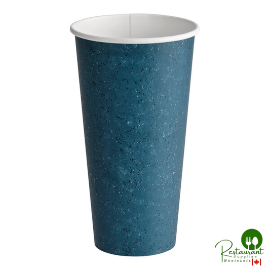 20 oz. Single Wall Blue Speck Print Poly Paper Hot Cup By Prime - 600/Case