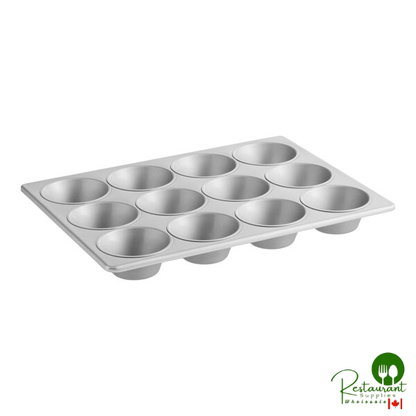 12 cup 8.2 oz. Glazed Aluminized Steel Pecan Roll / Jumbo Muffin Pan by Prime - 13 1/2" x 18"