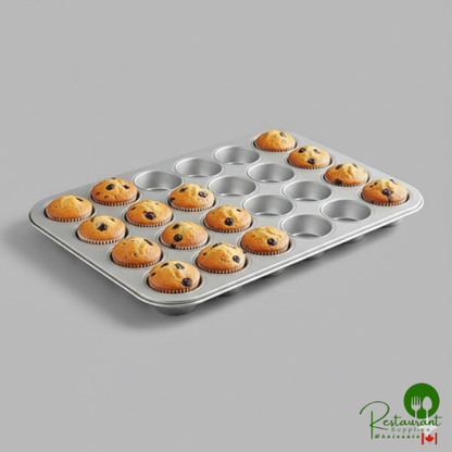 24 Cup 7 oz. Glazed Aluminized Steel Jumbo Muffin / Cupcake Pan by Prime - 26" x 18"