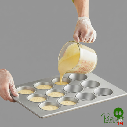 12 Cup 5 oz. Glazed Aluminized Steel Jumbo Muffin / Cupcake Pan by Prime - 18" x 13"