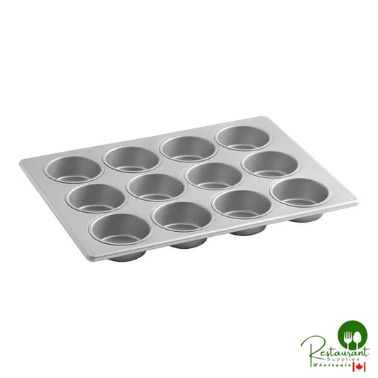 12 Cup 7 oz. Glazed Aluminized Steel Jumbo Muffin / Cupcake Pan by Prime - 13" x 18"