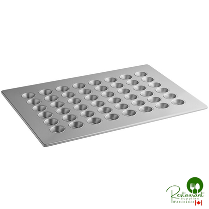 48 Cup 1.1 oz. Glazed Aluminized Steel Mini Muffin / Cupcake Pan by Prime - 18" x 26"