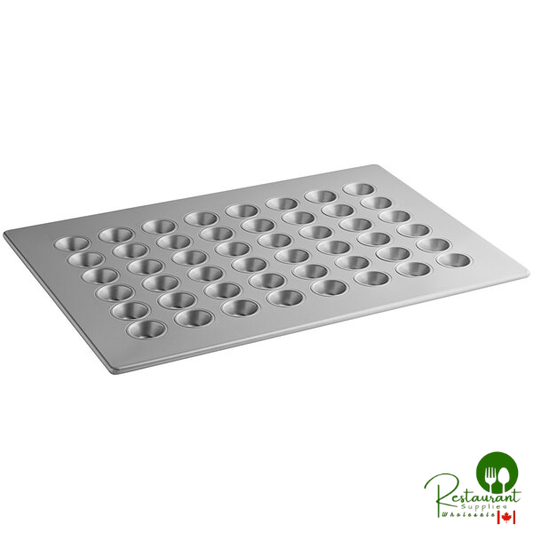 48 Cup 1.1 oz. Glazed Aluminized Steel Mini Muffin / Cupcake Pan by Prime - 18" x 26"