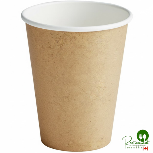12 oz. Kraft Compostable Paper Hot Cup By Prime - 1,000/Case