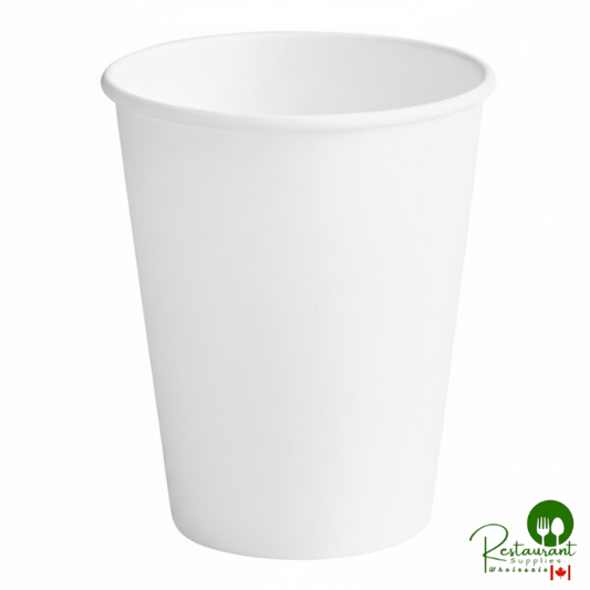 12 oz. White Compostable Paper Hot Cup By Prime - 1,000/Case