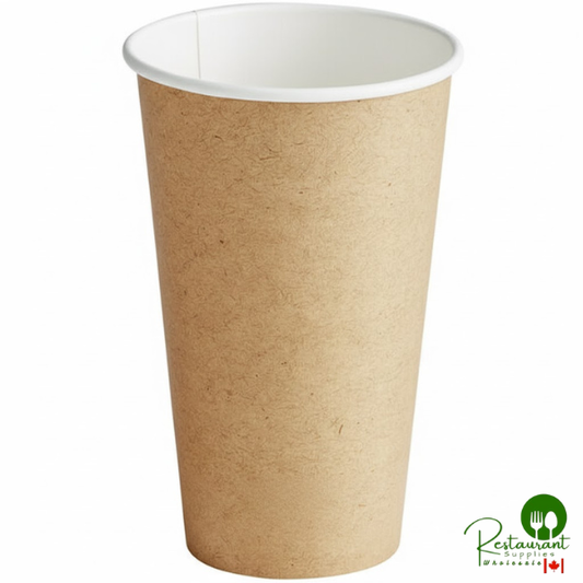 16 oz. Kraft Compostable Paper Hot Cup By Prime - 1,000/Case