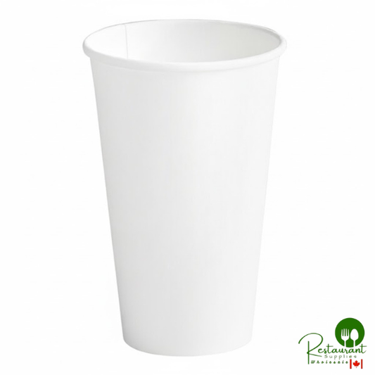 16 oz. White Compostable Paper Hot Cup By Prime - 1,000/Case