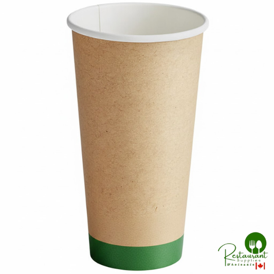 20 oz. Kraft Compostable Paper Hot Cup By Prime - 600/Case