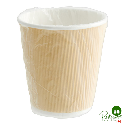 10 oz. Kraft Ripple Individually Wrapped Paper Hot Cup By Prime - 500/Case