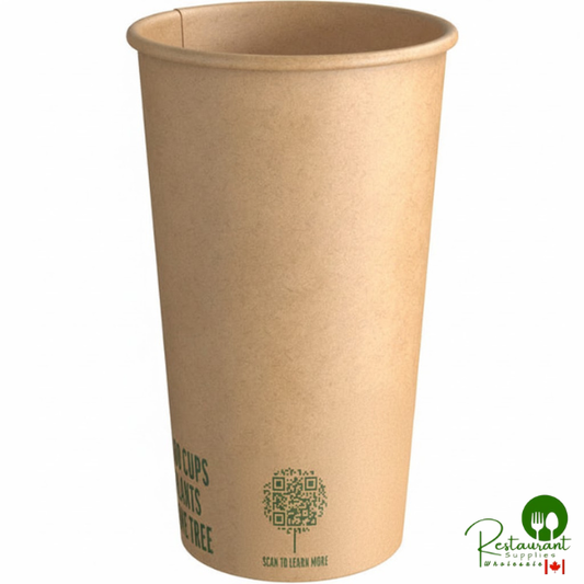16 oz. Smooth Single Wall Kraft Compostable Paper Hot Cup By Prime - 800/Case