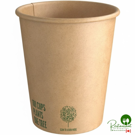 10 oz. Smooth Single Wall Kraft Compostable Paper Hot Cup By Prime - 800/Case