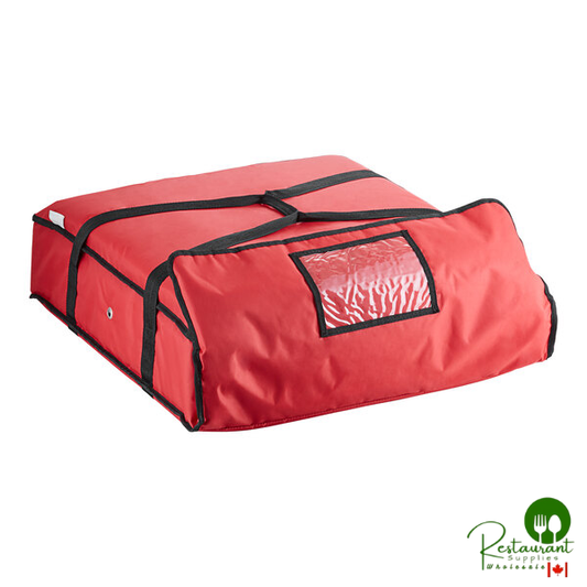 Insulated Pizza Delivery Bag Red Soft-Sided Heavy-Duty Nylon 26 1/2" x 26 1/2" x 5 1/2" - Holds Up To (3) 20" or (2) 22" Pizza Boxes or (1) 24" Pizza Box By Prime
