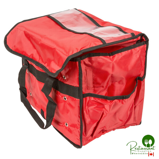 Prime PBSB1512 Standard Red Nylon Sandwich / Take-Out Delivery Bag, 15" x 9" x 12"